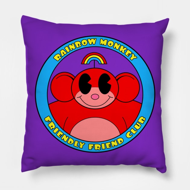 Rainbow Monkey Friend Friendly Club! Pillow by alexhefe