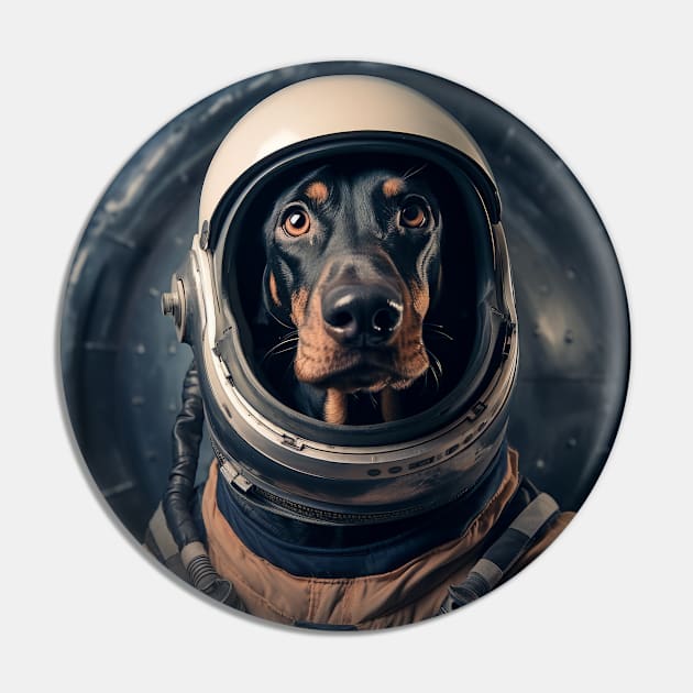 Astro Dog - Black and Tan Coonhound Pin by Merchgard