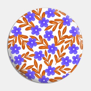 Fall Floral Pattern Color Pencil - Purple and Orange Pin