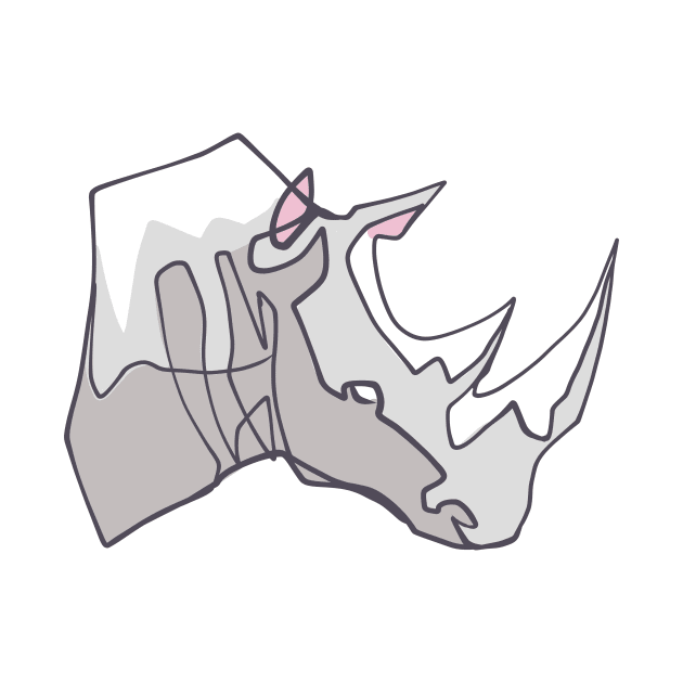 Hand drawn rhino head vector illustration by bernardojbp