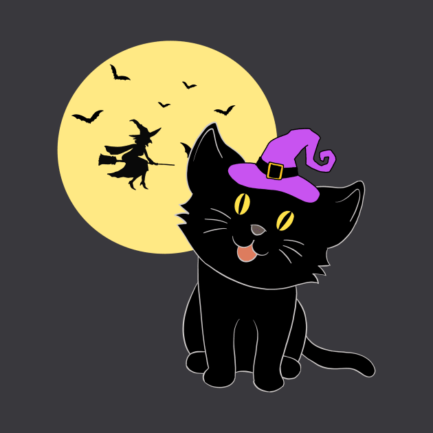Halloween Black Cat by IdinDesignShop