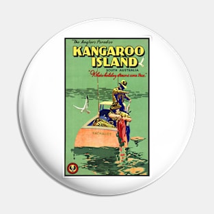 Vintage Travel Poster Australia Kangaroo Island Pin