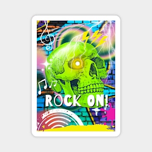 Rock On, Skull Graffiti Magnet