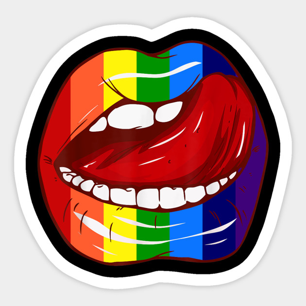 Rainbow Lip Licking Homosexual Lesbian Gay Lgbt Pride Lgbt