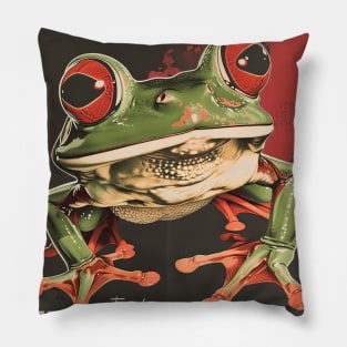 vintage japanese frog Pillow