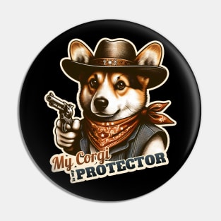 Corgi Cowboy Pin