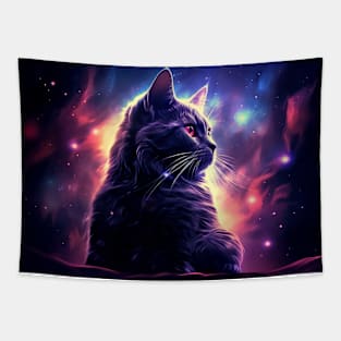 Cat Pet Animal Fantastic Galaxy Surrealist Tapestry