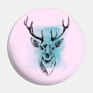 Graphic Reindeer black on grunge texture Pin