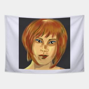 transporter orange girl Tapestry