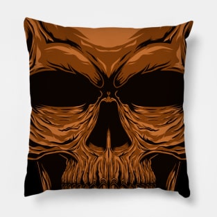 Gold Head Skull Pillow