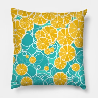 Oranges and bubbles Pillow