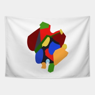 Abstract Design with Strong Shapes and Lines in Bold Colors Tapestry