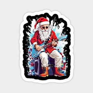 Santa Claus Playing Guitar Magnet