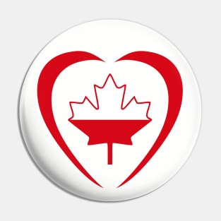 Polish Canadian Multinational Patriot Flag Series (Heart) Pin