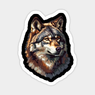 Pixelated Wolf Artistry Magnet