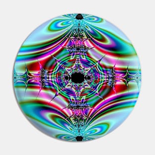 Groovy Fractal Art Design Pin