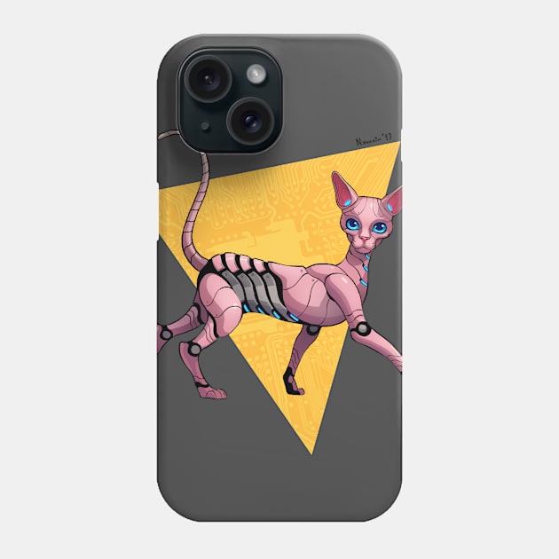 Cyber Sphynx Cat Phone Case by Novanim