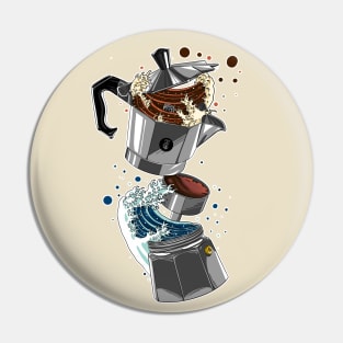 Coffe Moka Espresso Big Wave Funny - Coffe Lovers - Coffe Addicted Pin