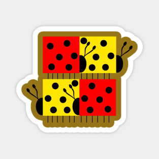 Square Ladybugs Magnet