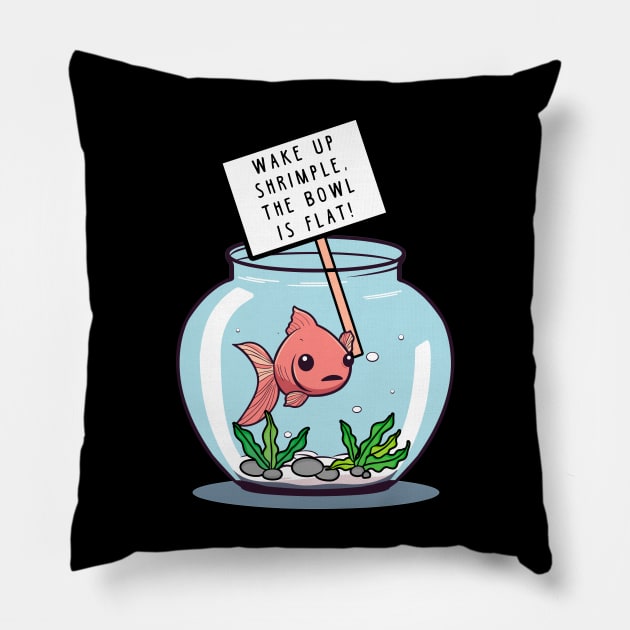 Flat Earth Fish Bowl Pun Dad Joke Men Women Funny Graphic Pillow by KsuAnn