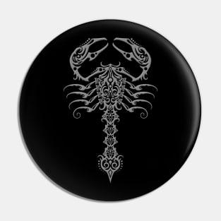 Gray and Black Tribal Scorpion Pin