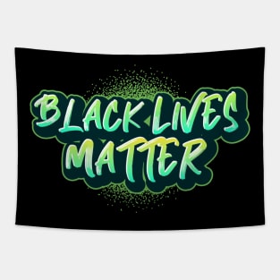 Black Lives Matter Street Art Green Graffiti Tapestry
