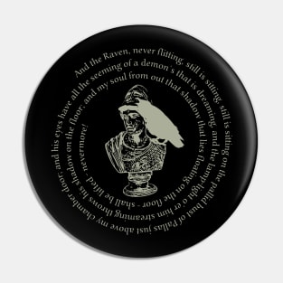 Edgar Allan Poe Raven Poem - Bust Of Pallas Athena 2 Pin