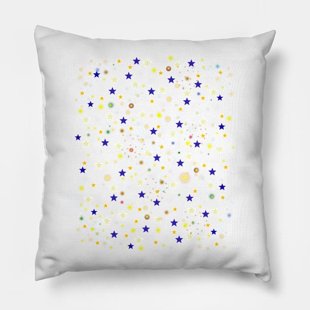 Starry Night Sky - Planet & Star Kaleidoscope Pillow by Suzette Ransome Illustration & Design