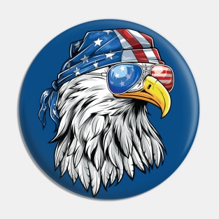 Bald Eagle Bandana and Sunglasses Pin