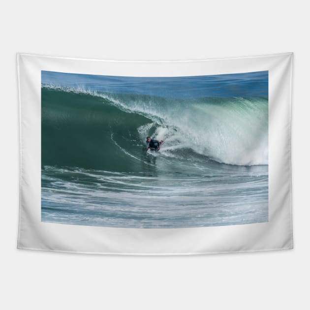 Bodyboarder in action Tapestry by homydesign