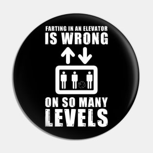 Funny Elevator Fart Joke Design Pin