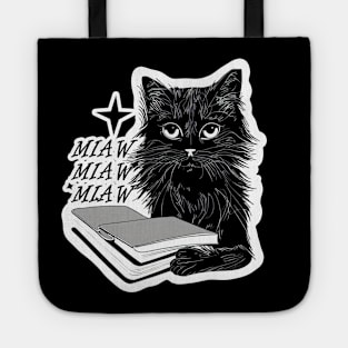 Cat Miaw: Playful and Cute Cat Design Tote