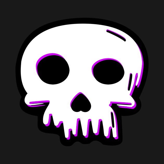 2D Vector Cartoony Synthwave Skull by B-Man Designs