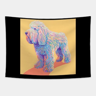 Retro Komondor: Pastel Pup Revival Tapestry