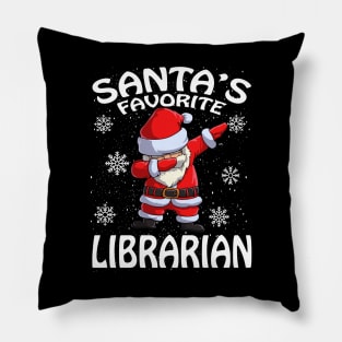 Santas Favorite Librarian Christmas Pillow