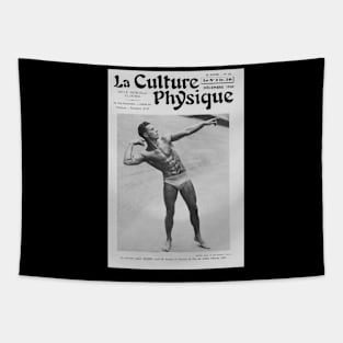 La Culture Physique - Vintage Physique Muscle Male Model Magazine Cover Tapestry