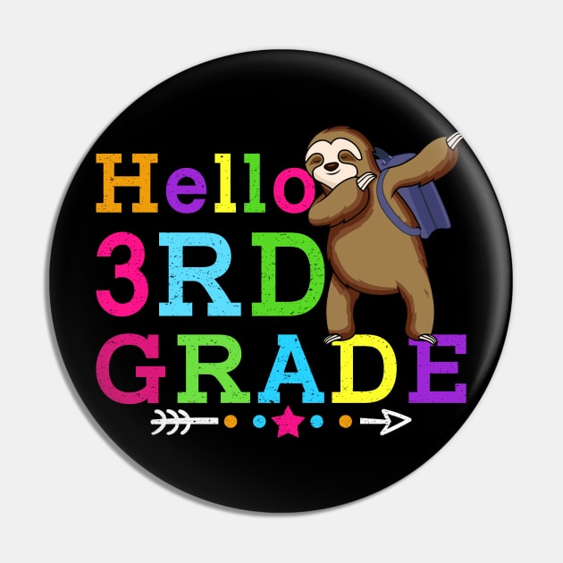 Sloth Hello 3rd Grade Teachers Kids Back to school Gifts Pin by kateeleone97023