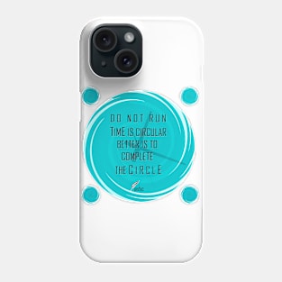 CLOCK CIRCULAR TURQUOISE/W Phone Case