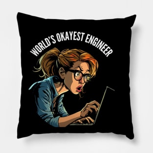 World's Okayest Engineer v3 (round) Pillow