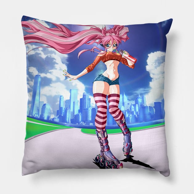 Trendy Skatin Yuimei Pillow by InfinityArk