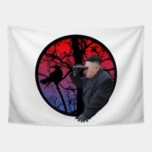 Kim Jong Un Birdwatching Tapestry