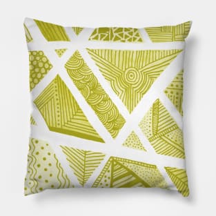 Geometric doodles - yellow and white Pillow