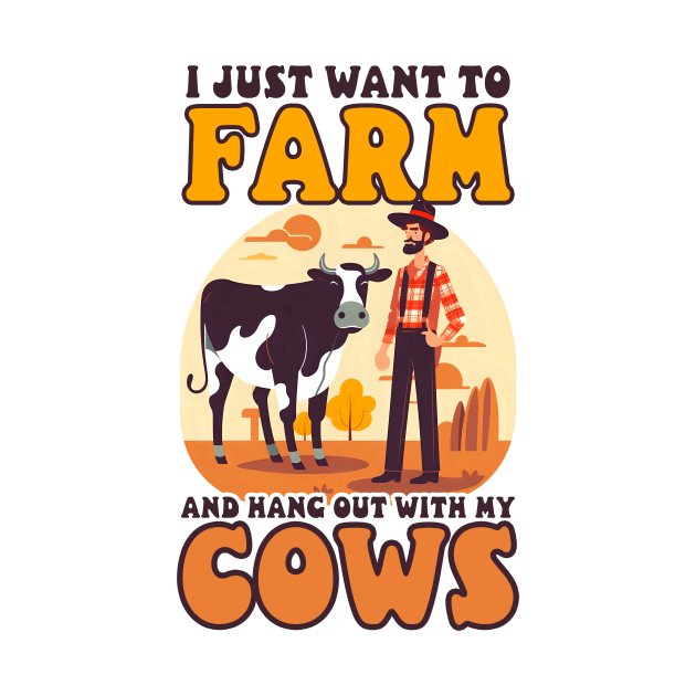 Cow Farmer Shirt | Farm And Hang With Cows by Gawkclothing