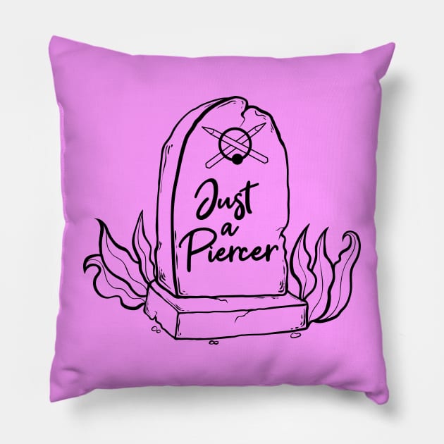 Just a Piercer (just lines) Pillow by Spazzy Newton