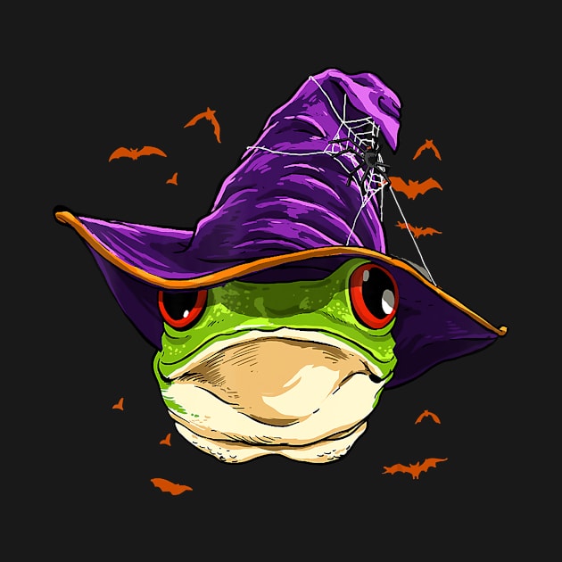 Frog Witch Hat Funny Halloween Frog Lover Whisperer by SabraAstanova