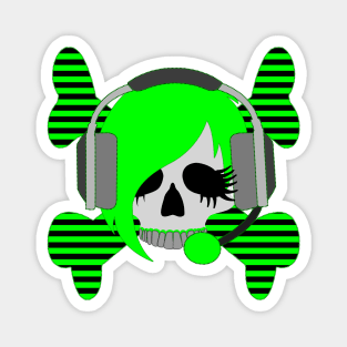 Skull with Headphones Magnet