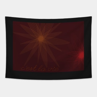 coffee flowers minimal floral style Tapestry