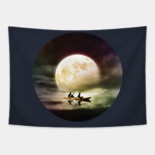 Moonlight Kayaking Tapestry