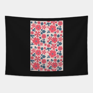 Red Flowers Pattern Tapestry