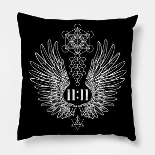 Angel Number 11:11 Sacred Geometry Pillow
